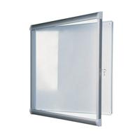 Vitrine d'extérieur à porte battante Leader - Fond aluminium - Porte en plexiglass