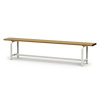 Banc de vestiaire DE 2M  sur pied GES, assise bois