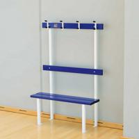 Banc Vestiaire sur pieds avec porte-patères longueur GES Assise Alu