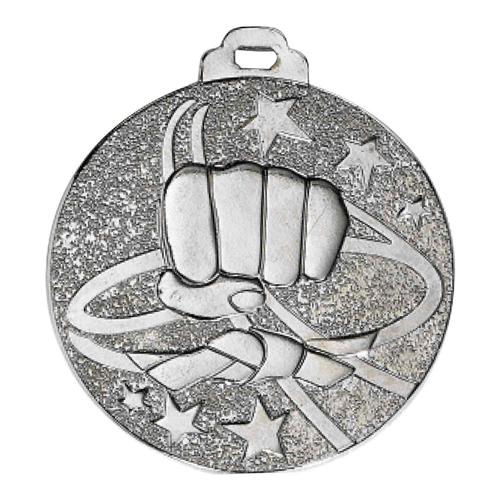 Médaille arts martiaux argent - métal massif - 50mm. Médaille arts martiaux argent - métal massif - 50mm.