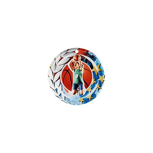 Médaille basket bleu et rouge avec étoiles et couronne laurier - céramique et ruban bleu inclus - 70mm. Médaille basket bleu et rouge avec étoiles et couronne laurier - céramique et ruban bleu inclus - 70mm.