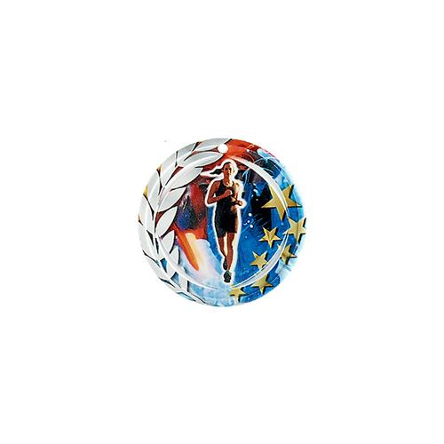 Médaille cross bleu et rouge avec étoiles et couronne laurier - céramique et ruban bleu inclus - 70mm. Médaille cross bleu et rouge avec étoiles et couronne laurier - céramique et ruban bleu inclus - 70mm.
