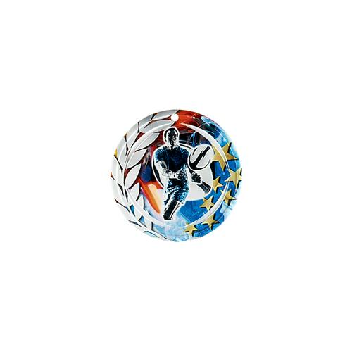 Médaille rugby bleu et rouge avec étoiles et couronne laurier - céramique et ruban bleu inclus - 70mm. Médaille rugby bleu et rouge avec étoiles et couronne laurier - céramique et ruban bleu inclus - 70mm.