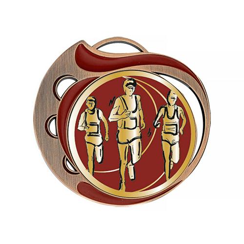 Médaille course à pied rouge et bronze - 70mm. Médaille course à pied rouge et bronze - 70mm.