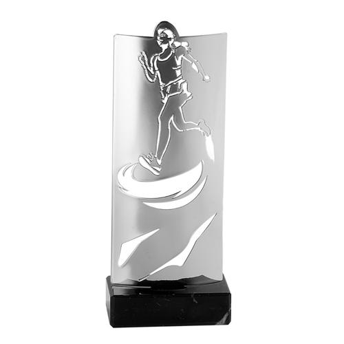Trophée cross féminin argent luxe - 24cm. Trophée cross féminin argent luxe - 24cm.