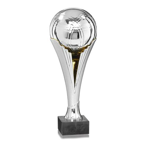 Trophée pétanque argent boule céramique - spécial pétanque - 27cm. Trophée pétanque argent boule céramique - spécial pétanque - 27cm.