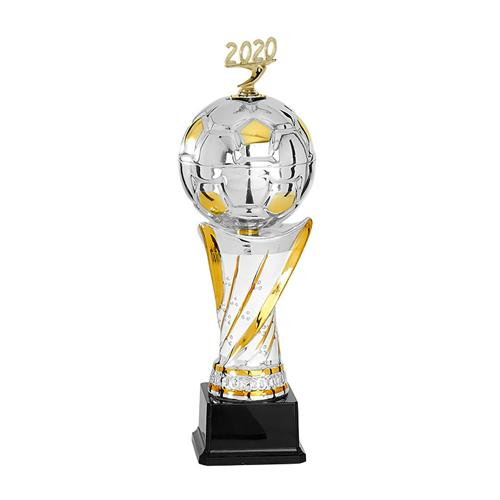 Trophée foot argent - ballon 2020 - spécial foot - 44cm.