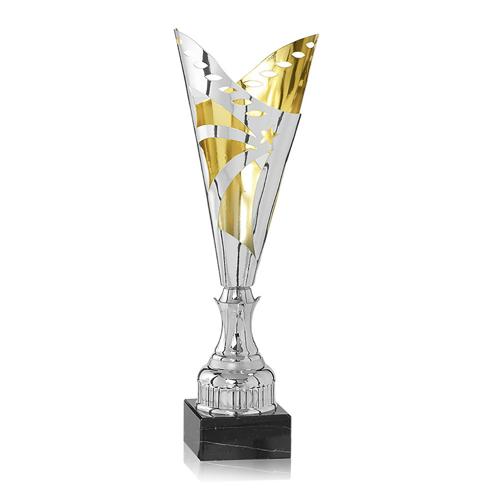 Coupe argent et or - laser design - 45cm. Coupe argent et or - laser design - 45cm.