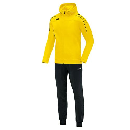 Ensemble survêtement de foot veste à capuchon et pantalon polyester enfant - Jako Classico Jaune Ensemble survêtement de foot veste à capuchon et pantalon polyester enfant - Jako Classico Jaune