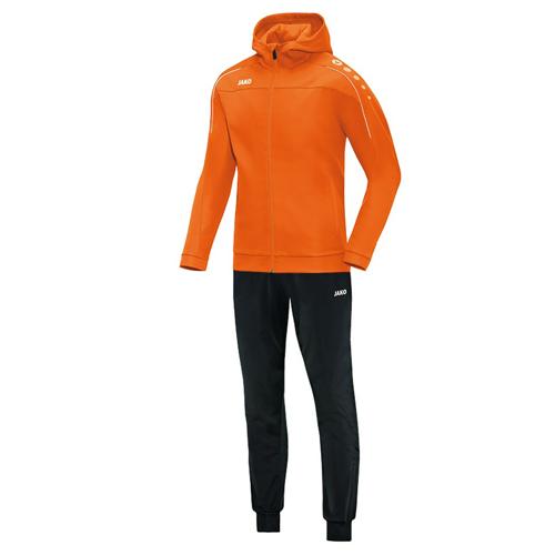 Ensemble survêtement de foot veste à capuchon et pantalon polyester enfant - Jako Classico Orange fluo Ensemble survêtement de foot veste à capuchon et pantalon polyester enfant - Jako Classico Orange fluo