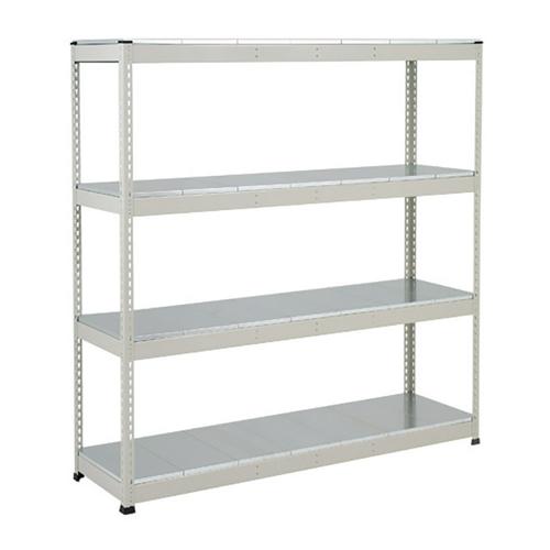 Rayonnage lourd Manutan Rapid 1 4 tablettes métal - 1980x2 440x455 Rayonnage lourd Manutan Rapid 1 4 tablettes métal - 1980x2 440x455
