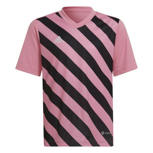 Maillot rayé enfant - adidas - entrada 22 gfx rose/noir