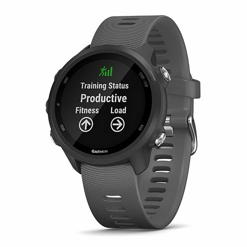 Montre de running - Garmin - Forerunner 245 noire avec bracelet gris foncé Montre de running - Garmin - Forerunner 245 noire avec bracelet gris foncé