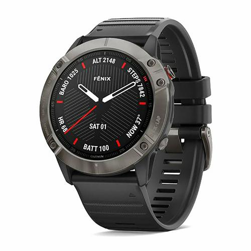 Montre - Garmin - Fenix 6x Sapphire carbon grey DLC avec bracelet noir Montre - Garmin - Fenix 6x Sapphire carbon grey DLC avec bracelet noir