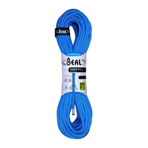 Corde d'escalade Beal Joker diamètre 9,1mm et de longueur 60m Bleu Corde d'escalade Beal Joker diamètre 9,1mm et de longueur 60m Bleu
