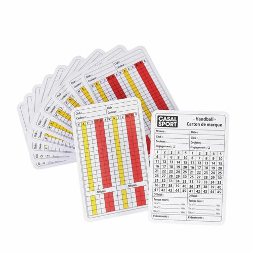 Cartes d'arbitrage Handball Lot de 10