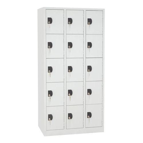 Vestiaire 15 cases Modulo - 3 colonnes largeur 300 mm - Sur socle - Manutan Vestiaire 15 cases Modulo - 3 colonnes largeur 300 mm - Sur socle - Manutan